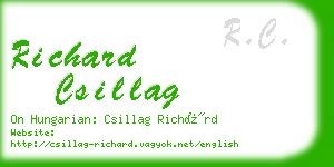 richard csillag business card